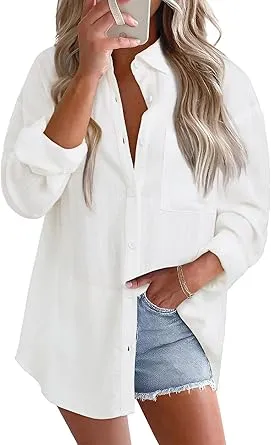 Astylish Cotton Linen Button Down Shirt