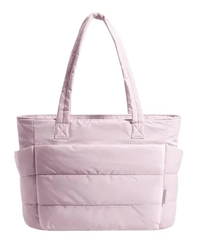 BAGSMART Puffy Tote — flat lay showing bag's shape and size