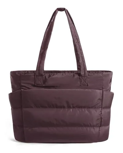 BAGSMART Puffy Tote — carrying on shoulder, lifestyle shot