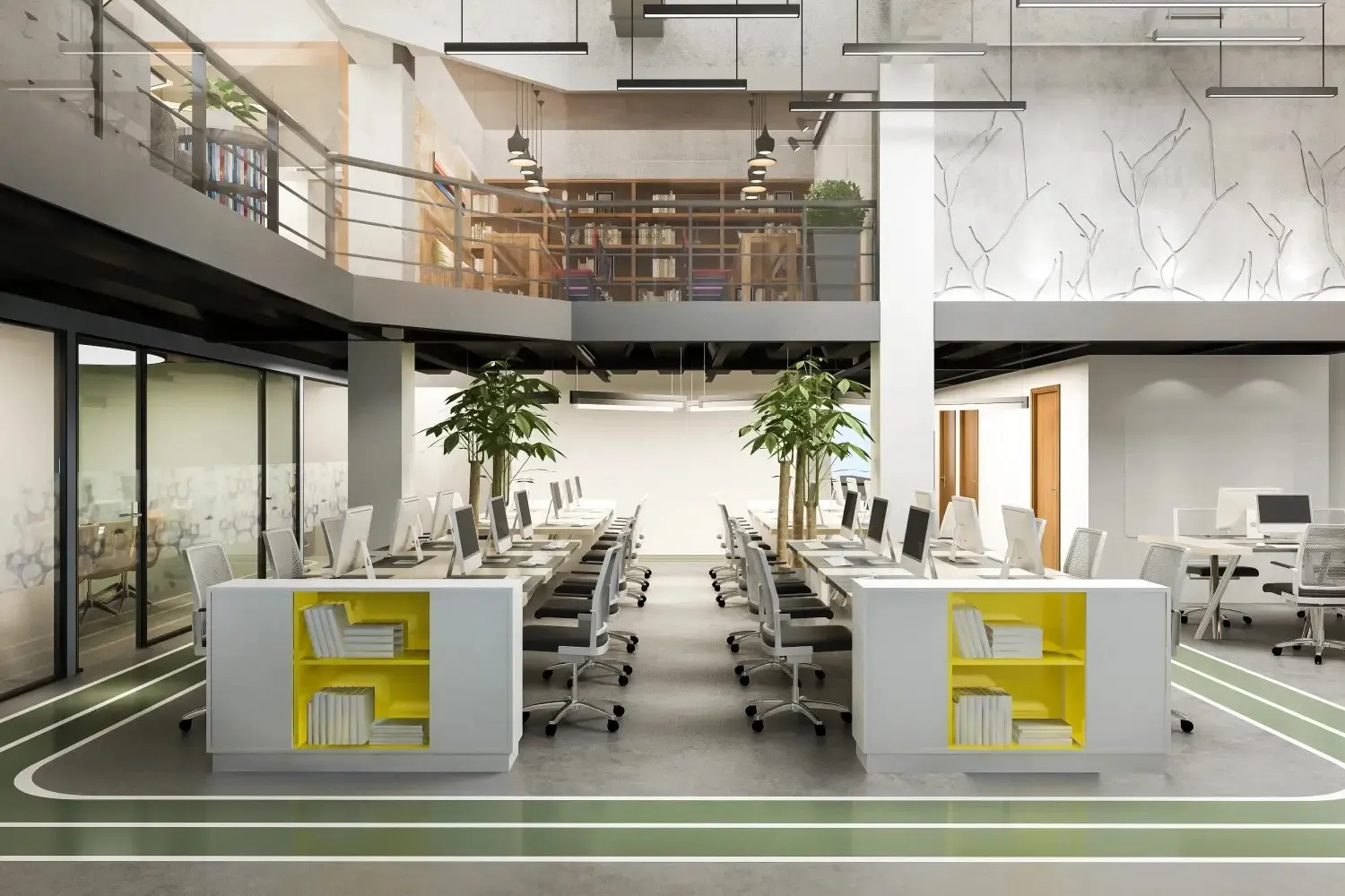 Biophilic design — greenery integrated into the workplace