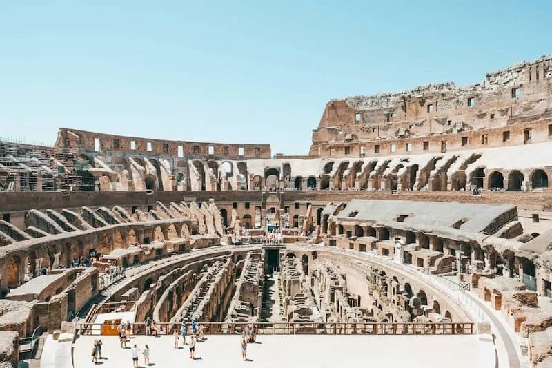 The vast interior of the Colosseum