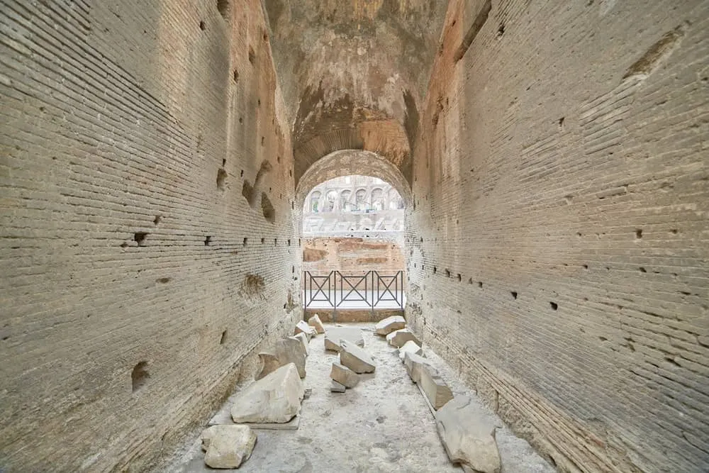 The underground tunnels beneath the arena floor