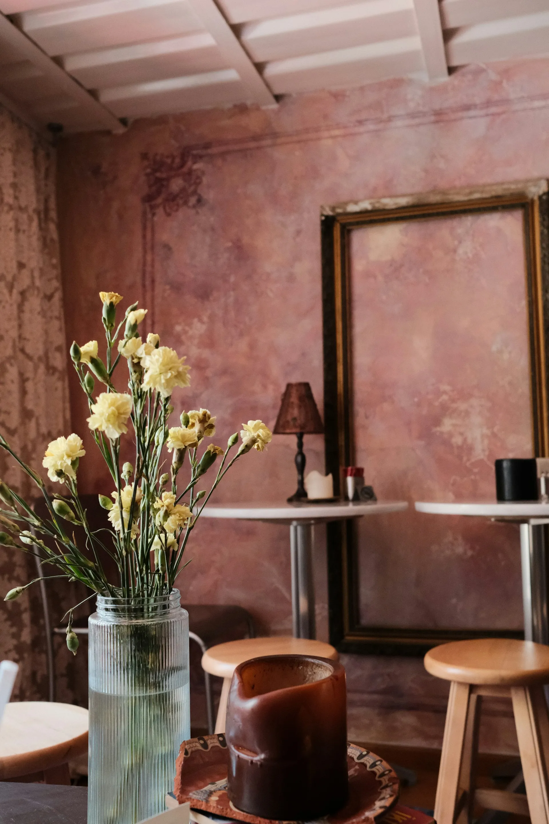 Brown accent wall interior design