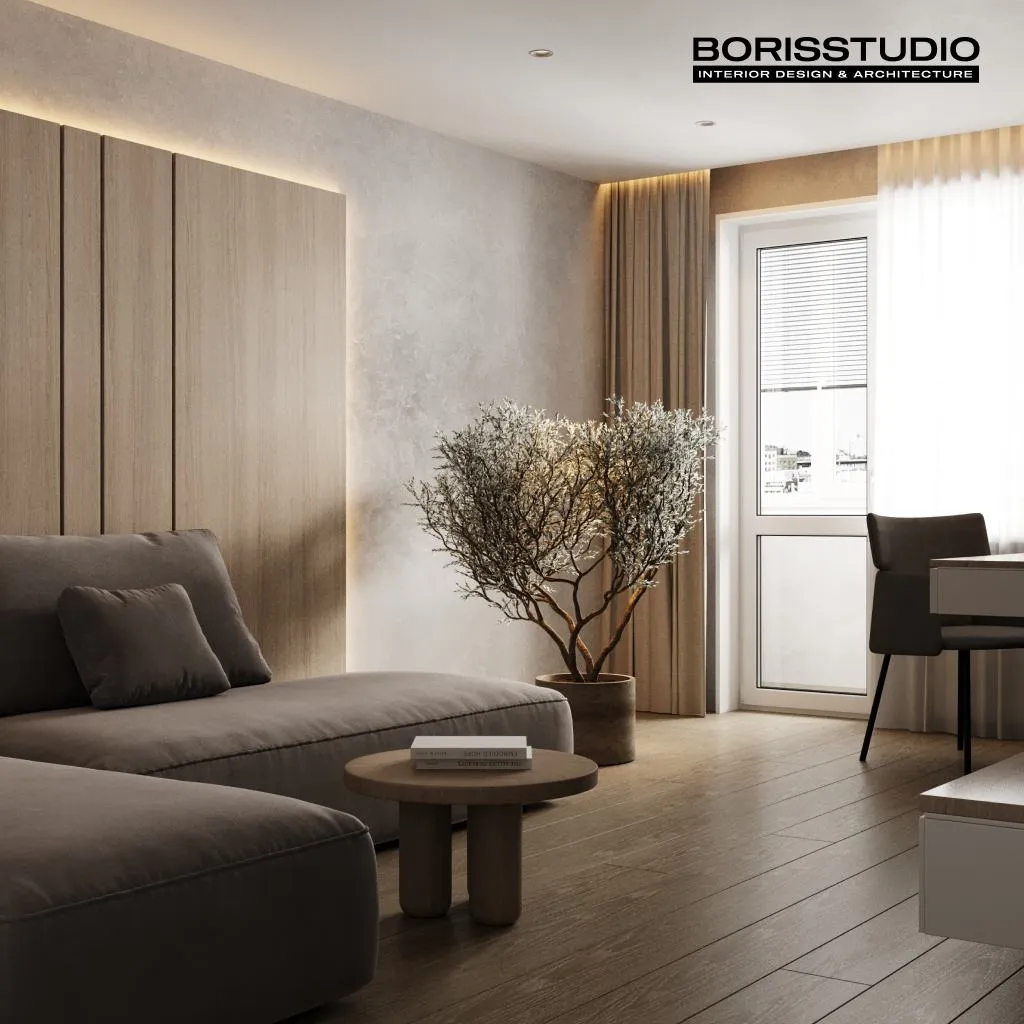 Japandi apartment design — wabi-sabi comfort