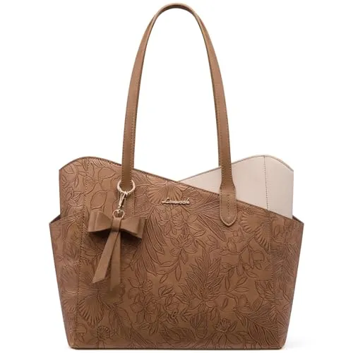 LOVEVOOK Small Tote — front view, color-block design and structured silhouette