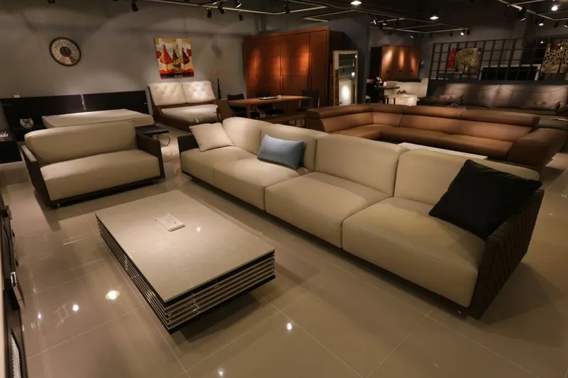 Open-plan space with subtle partition elements