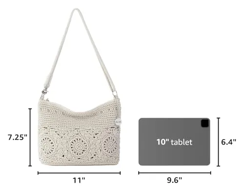 The Sak Lumi — close-up of crochet leather texture