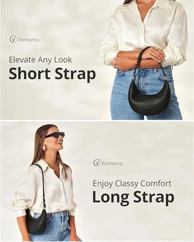 Vantamo Crescent Bag — worn crossbody, showing scale and fit