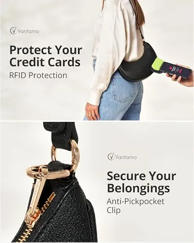 Vantamo Crescent Bag — additional angle showing smooth leather texture