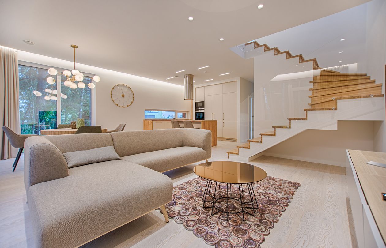 Modern warm interior living space