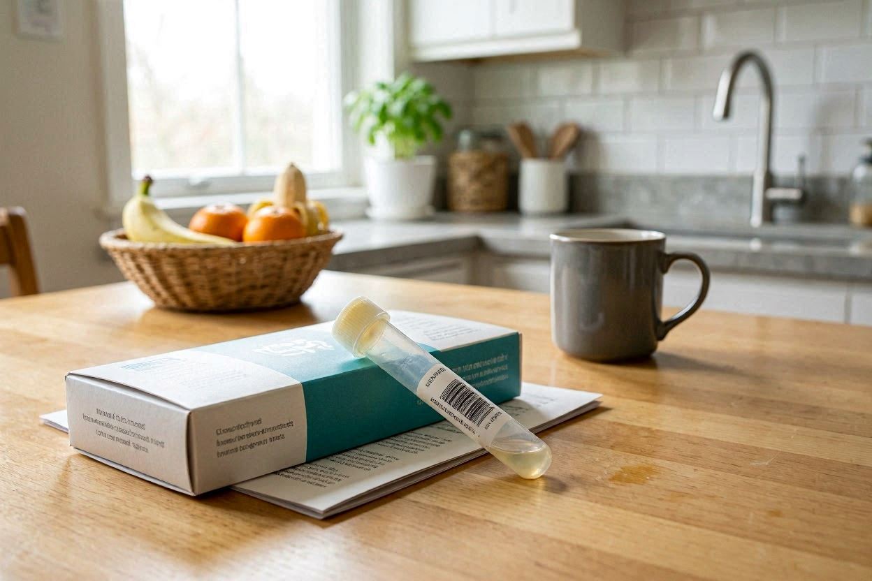 Home DNA health test kit with collection tube