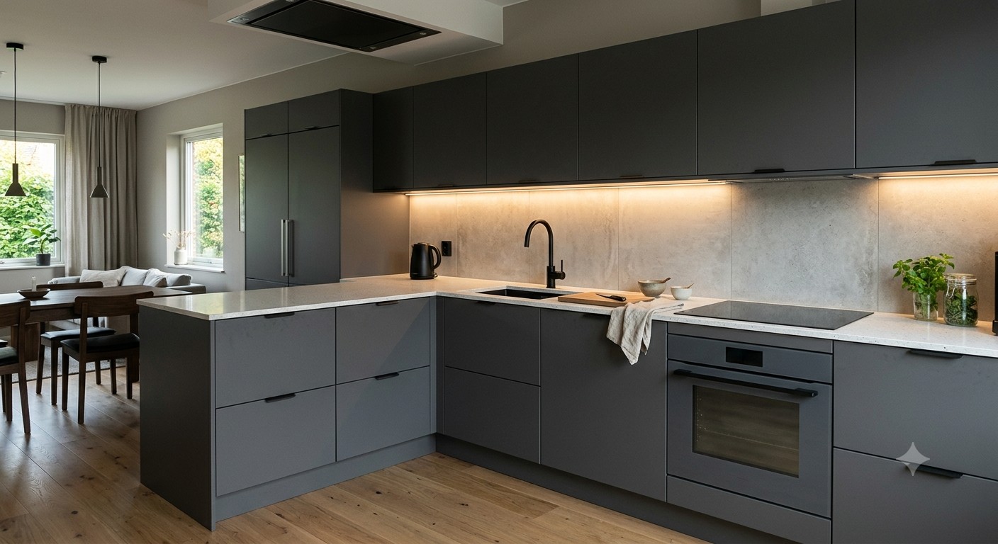 Modern matte kitchen interior