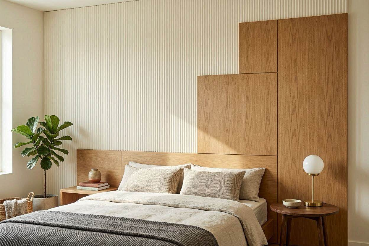 White luxury bedroom with a dedicated lounge area and coffee table