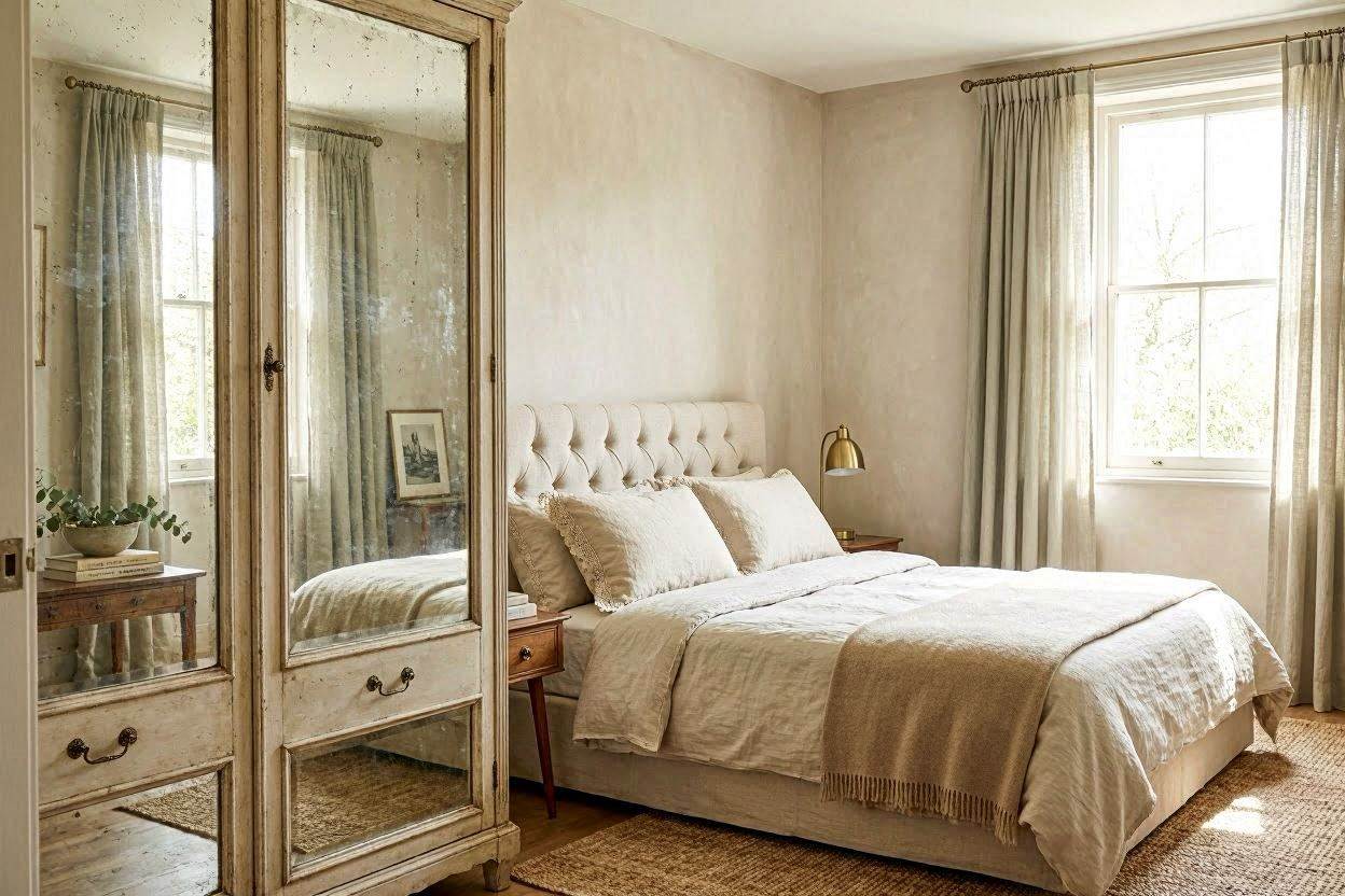 Luxury bedroom with a glass-walled ensuite bathroom