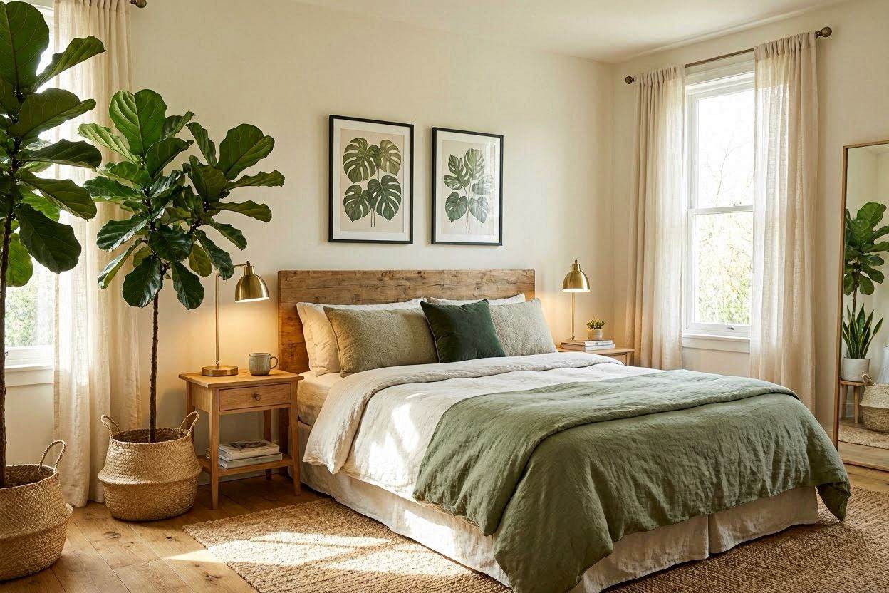 Luxury bedroom with a black-veined white marble headboard slab