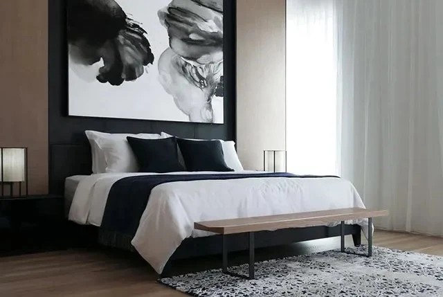 Black and white luxury bedroom design