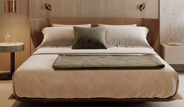 Luxury bedding with soft pillows and blankets