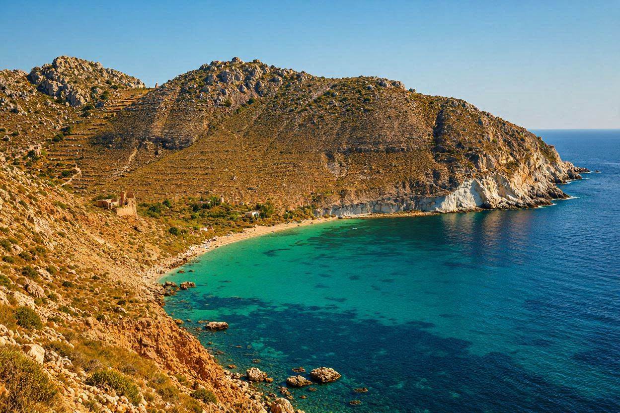 Horizontal AI-generated version of San Pedro cove, Cabo de Gata