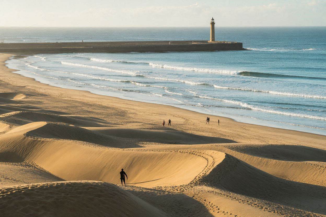Horizontal AI-generated version of Maspalomas dunes