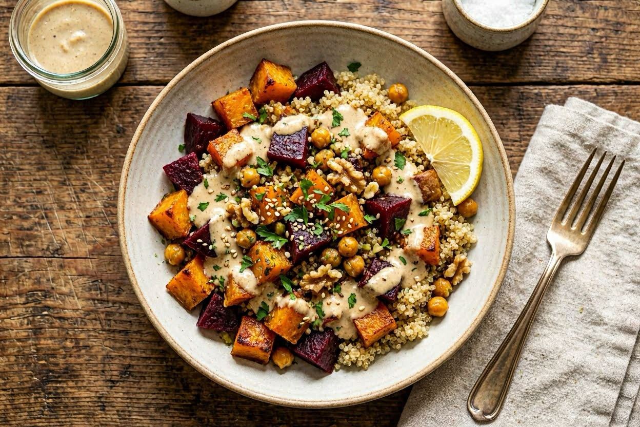 Day six warm lentil and beet salad