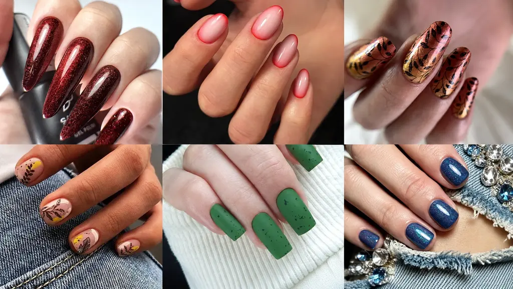 Autumn manicure trends collage