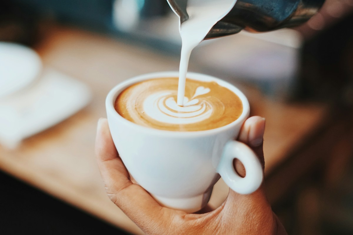 Espresso in double-wall glass showing crema layers