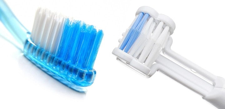 Timeline of toothbrush evolution from 3500 BCE to modern sonic
